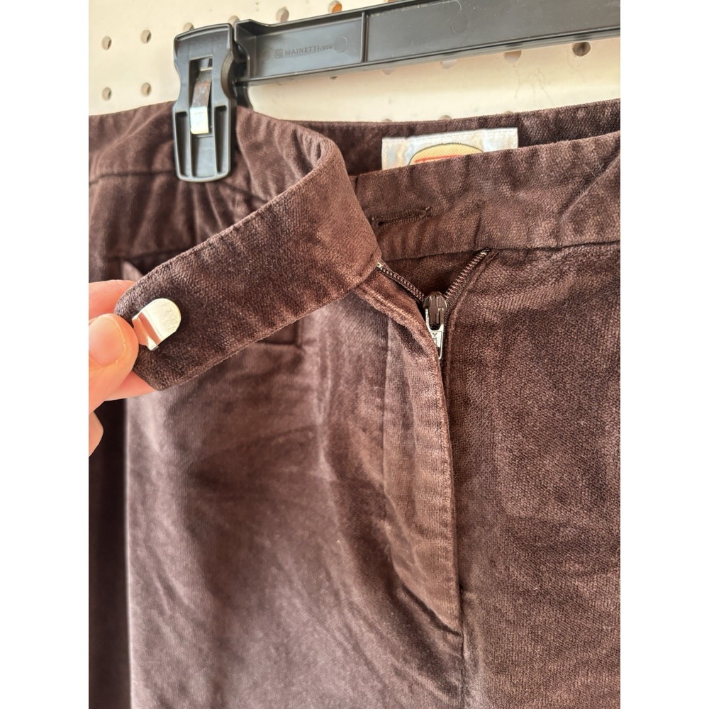 Talbots Stretch Velour Velvet Brown Pants Trousers Women's 14 Brown - Picture 3 of 5